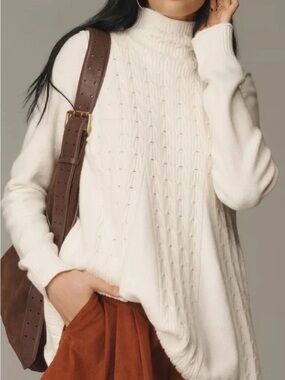 Anthropologie Pilcro Cable Knit Swing Sweater